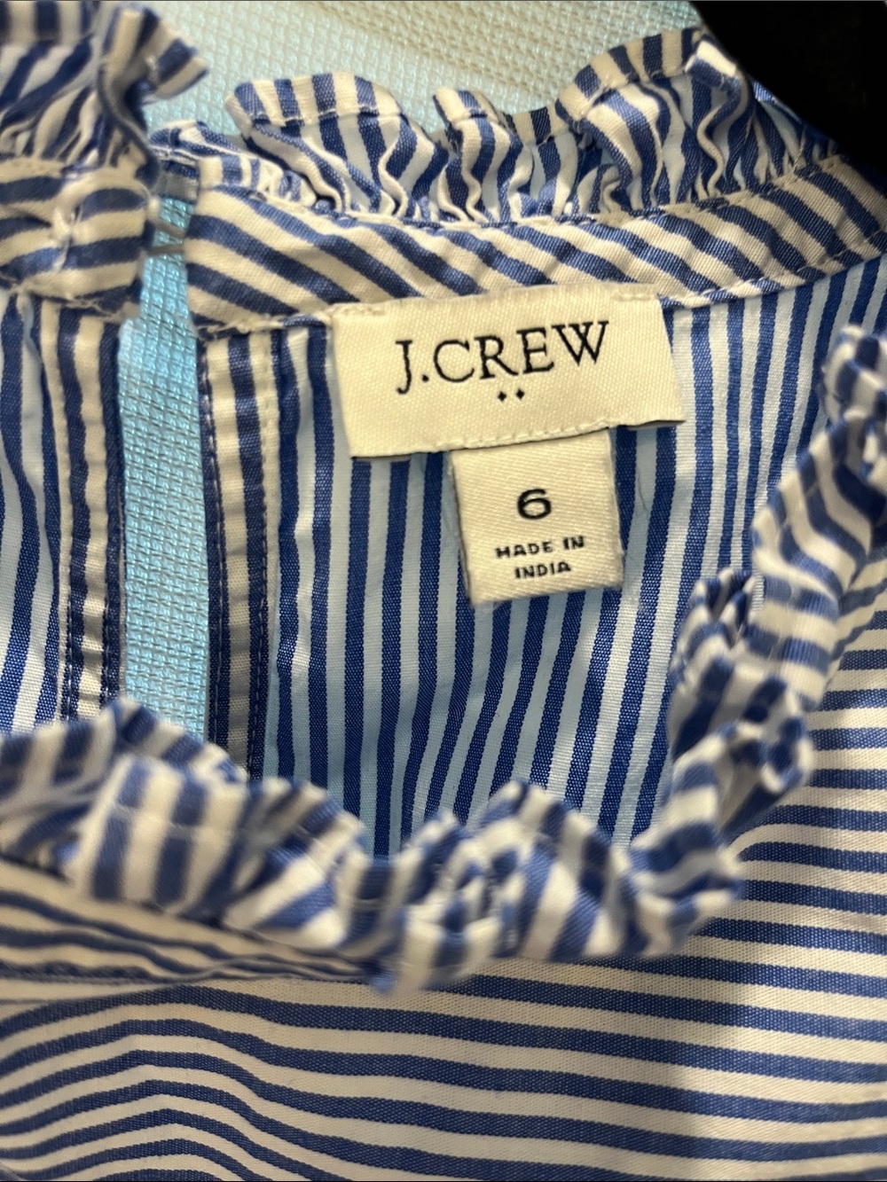J. Crew Blue and White Striped Sleeveless Top size 6